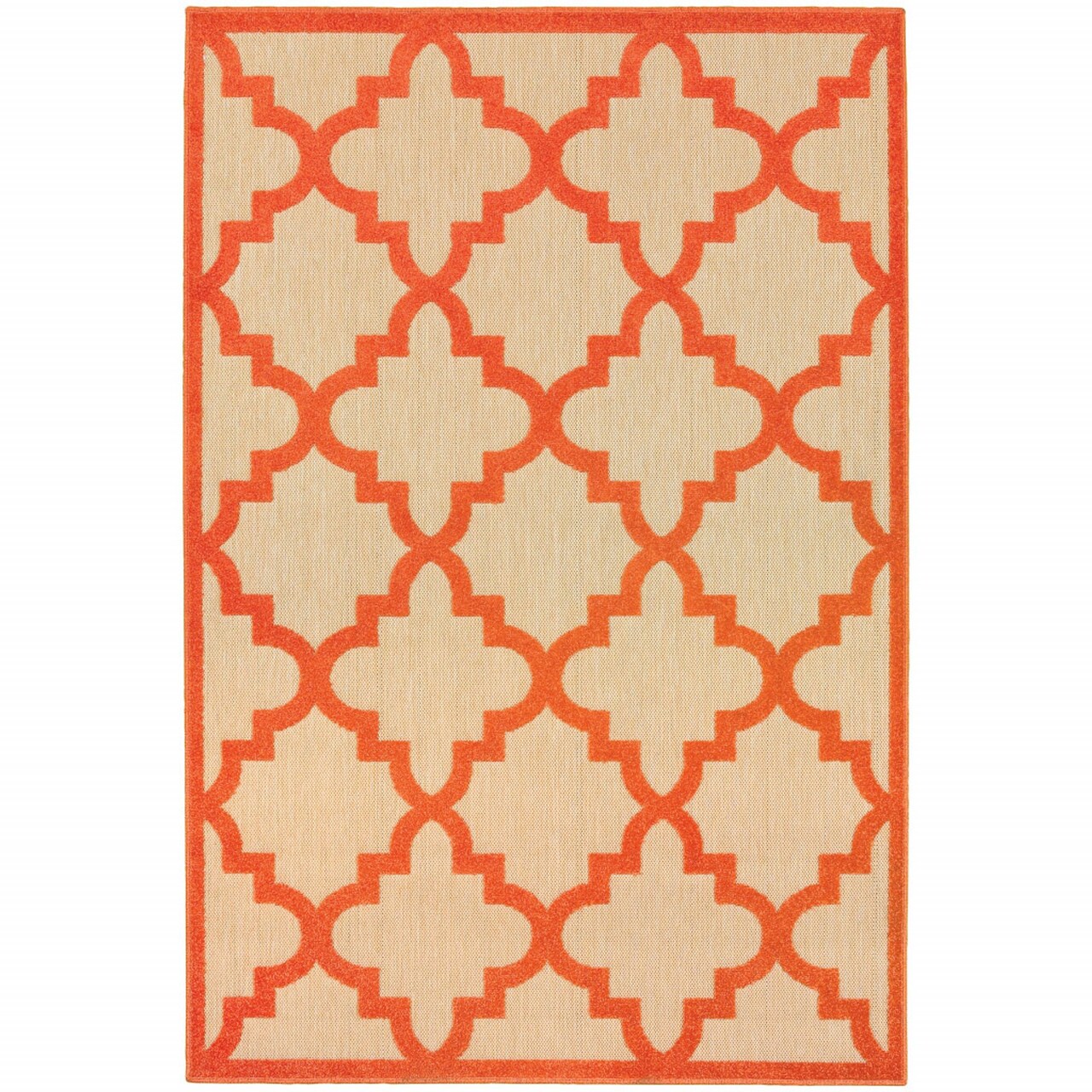 Edge Collections - 5' x 8' - Orange - Stain Resistant Geometric Area Rug for Indoor and Outdoor Use - 1 Piece